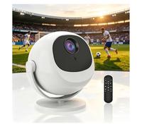 Mini Projector 4K Support with WiFi 6 and BT 5.2, Built-in Speaker, Auto Vertical Keystone and Focus, 180° Rotatable Portable Projector, 150" Display for Home Bedroom Outdoor, White+Black