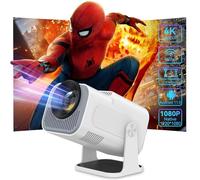 Mini Projector 4K with WiFi 6 and Bluetooth, 1080P Full HD Portable Mini Projector with Android 11.0 and 180° Rotatable, Auto Keystone Home Projector for Phone/TV Stick/Laptop