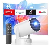 Mini Projector 4K with WiFi and Bluetooth, Android 11.0 Auto Keystone 1080p Portable Video Projectors with Hi-Fi Speaker, 220° Rotation Smart Projector for Home Cinema Bedroom,HDMI/TV-Stick