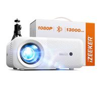 Mini Projector, Bluetooth Portable Projector 13000 Lux Full HD 1080P, iZEEKER Home Theater Movie Projector Compatible with iOS/Android/Tablet/PC/TV Stick/USB (Tripod included)