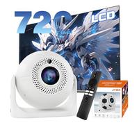 Mini Projector for Bedroom Android 13 Portable Projector for Football Matches,Auto Keystone Smart Projectors,1280 * 720P,WiFi 6 + BT 5.2,Home Theater Projectors (White)