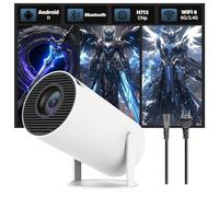 Mini Projector for Bedroom,WIFI 6 + Bluetooth,Android 11 Portable Projector,2.4G + 5G WIFI,180° Rotation,1024 * 600P Smart Projectors,Home Theater/Outdoor Projectors for TV/Phone/Laptop (H713 CHIP)