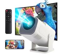 Mini Projector,HY320 Mini 4K 200 ANSI Smart Portable Projector with Android 11.0,Wifi 6 and Bluetooth 5, Auto Keystone Correction,30"-130" Screen,180°Rotatable (White)
