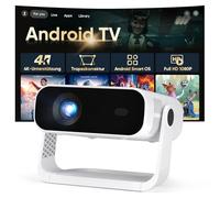 Mini Projector Integrated App, Android 14, Full HD 1080P, Supports 4K Decoding, 5000 Lumens, Automatic Keystone Correction, WiFi 6 & BT5.2, Projector 4K Home Cinema for Mobile Phone/HDMI/PC