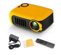 MINI Projector Portable 3D LED Video Projectors Cinema Theater Game Laser Beamer Smart TV BOX 1080P 4K Via HD Port(Yellow)
