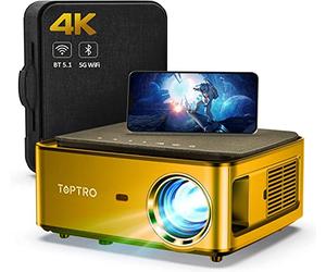 Mini Projector,TOPTRO 2022 Upgraded Projector with WiFi and Bluetooth,9500L Portable Projector,1080P Full HD Supported,Home Theater Movie Projector Compatible with iOS/Android/TV Stick/USB/PS5