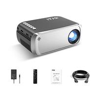 Mini Projector, Upgraded Bluetooth Projector Supported, Mini Projector for iPhone, Outdoor and Indoor Portable Movie Projector, Compatible with HDMI/USB/Smartphone/TV Box/Laptop (Silver)