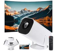 Mini Projector WiFi+BT5.0 Android11, Automatic Correction Vertical Direction,4K Video Support,Projection Size 40~150 Inch 180° Multi-Angle Adjustmen,Portable Projector for Bedroom,Living room