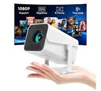 Mini Projector with Bluetooth, Electric Focus Portable Movie Projector with 270° Rotatable, 1080P HD Support, Auto Keystone, Compatible with Smartphone, TV Stick, Laptop, HDMI for Bedroom, Outdoor Use