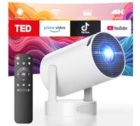 Mini Projector with Hi-Fi Speaker, 4K 1080P Portable Projector with WiFi and Bluetooth, Android 11.0 Auto Keystone Video Projectors, 220° Rotation Smart Projectors for Bedroom,HDMI/TV-Stick