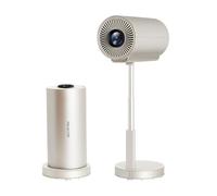 Mini Projector with WiFi and Bluetooth, 1080P Portable Movie Projector with 500 ANSI Lumens, Smart Android TV Projector Built-in Netflix/YouTube, Electric Focus, for Bedroom and Apartment（Rose Gold）