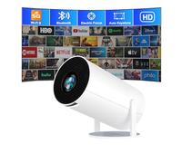 Portable Mini Projector with WiFi and Bluetooth 4K Decoding Auto Keystone Adjustable Stand Android System Compatible with Phone Laptop TV Fire Stick HDMI USB AV for Outdoor Home Movie Gaming