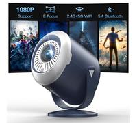 Mini Projector with WiFi and Bluetooth, Native 1080P 4K Support Portable Projectors for iPhone, Electric Focus and 180° Rotating, 170” Proyector for Home Theater, for Phone/HDMI/USB/TV Stick