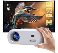 Mini Projector with WiFi and Bluetooth - Portable HD Projector Compatible with iOS/Android Phone/Tablet/Laptop/PC/TV Stick/Box/USB Drive/Game Console,720P Resolution,260 ANSI, 200-Inch Display