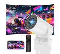 Mini Projector with WiFi and Bluetooth, Support 4K 1080P Portable Projector, Smart Android 11 HY300 PRO HIFI Projectors, Auto Keystone Correction, 180°Rotatable, 40"-150" Display for Bedroom Outdoor