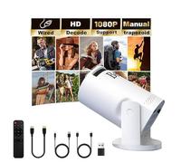 Mini projector, with wired screen sync 4K 1080P portable projector 180° rotation. 17-130" screen video projector. Compatible with smartphones, laptops, PC.(Q5)