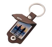 Mini Pu Leather Photo Keychain - 5 Cm, Reusable Diy Picture Frame Holder, Alloy Key Ring | Personalized Photo Frame Keychain Women Men Boys Girls Friends Gift Keepsake Memory Uses