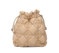 Mini Puffer Drawstring Bucket Bag Quilted Crossbody Bags for Women Bubble Nylon Shoulder Handbag Hobo Cell Phone Purse, Khaki