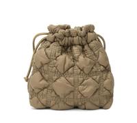 Mini Puffer Drawstring Bucket Bag Quilted Crossbody Bags for Women Bubble Nylon Shoulder Handbag Hobo Cell Phone Purse, Brown, Casual