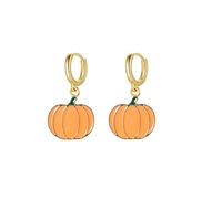 Mini Pumpkin Earrings for Women Simple Halloween Pumpkin Dangle Stud Earring Fall Autumn Earrings Thanksgiving day Gift, 1.1cm, Zinc, No Gemstone