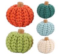 Mini Pumpkins, 5PCS 2.8x2.8x2.4" Cute Crochet Pumpkins, Soft Fall Pumpkin Decor, Decorative for Fall Harvest Thanksgiving Halloween