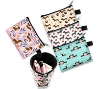 Mini Purse Bag Pack of 4 Women's Small Cute Cosmetic Bag Small with Zip 11 x 13.5 cm Purse Small Purse Women's Coin Purse for Keys Cards, multicoloured, Adorable