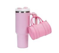 Mini Purse for Women Cute Small Top Handle Bags Trendy Duffle Shaped Mini Tote Bag for Stanley Cup Tumbler, Pink, 5.1 x 3.4 x 3.4 inches