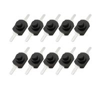 Mini Push Button Flashlight Switch 12x8mm DC 30V 1A 1208YD Self Locking ON OFF Switches For Electric Torch Flashlight 10Pcs(Black 10Pcs)