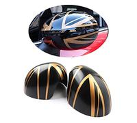 MINI R55-R61 Union Jack Wing Mirror Cover, Side Mirror Caps Cover for Mini Cooper One/S/JCW R Series R55 R56 R57 R58 R59 R60 R61(Union Jack Gold, For Manual Folding Mirror)