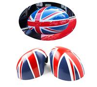 MINI R55-R61 Union Jack Wing Mirror Cover, Side Mirror Caps Cover for Mini Cooper One/S/JCW R Series R55 R56 R57 R58 R59 R60 R61(Union Jack Blue, For Manual Folding Mirror)