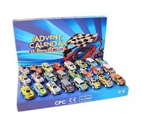 Mini Racers Christmas Advent Calendars 2025，24 Days Christmas Countdown Calendar With Pull-Back Cars Vehicles, 24 Alloy 1:64 Scale Trucks And Cars For Christmas Stocking Fillers For Kids Boys