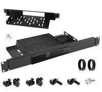 Mini Rack Mount for Dell OptiPlex Micro Form Factor Case - 1U Heavy-Duty Hinged Server Shelf with Hand-Twist Screws, High-Strength Steel Dell Mini PC Mount for 19-inch Cabinet