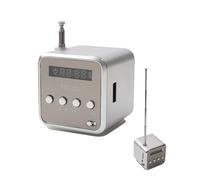 Mini Radio Digital Radio, Td V26 Small Portable Radios Mains Battery Mini Speaker Stereo Music Player Portable vintage FM Radios Support TF Card U Disk USB player for Travel Home Car Outdoor (Grey)