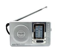 Mini Radio Pocket Size Telescopic Antenna Battery Powered Portable AM FM For Elder Set Future (Silver, One Size)