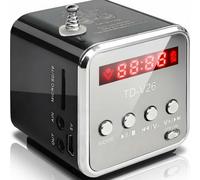Mini Radio Portable Small Digital Radio TD V26 Mains And Battery Mini Speaker Music Player Mp3 Mp4 Player Support TF Card & USB with Antenna/Headphone Jack, Plug & Play Mp3 Player for Home/Travel