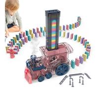 Mini Rail Domino - Automatic Track Toy, Kids Learning Train | Motorized Domino Machine, Vibrant Lights Sound Combo, Engaging Hands-On STEM Playset Kindergarten Classroom Home Entertainment