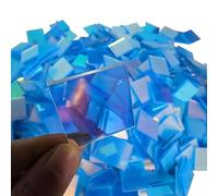 Mini Rainbow Holographic Squares, Iridescent Acrylic Mosaic Tiles for Crafts, 100/200/300 Pieces Squared Mixed Stained Acrylic Sheets, Mosaic Kits for Adults
