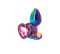 Mini Rainbow Rose Gold Butt Plug Crystal Jewelry Metal Anal Beads Butt Plug Trainer Anal Dildo Female Male Masturbation Sex Toy Purple Type Three 3Pc