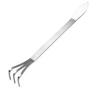 Mini Rake 9 Inch 2-in-1 Small Rake with Scrape Tip 3-Prong Stainless Steel Loosen Soil Root Rake with Ergonomic Handle Small Garden Rake for Bonsai Tools Mini Rake