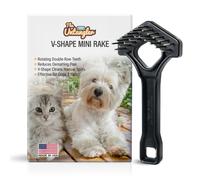 Mini-Rake V-Shape Double Row Rotating Teeth Demats and Grooms Dogs and Cats