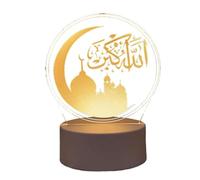 Mini Ramadan Mubarak Candle Lanterns, Flameless Ramadan Lights, Moon Star Mosque LED Candle Light for Eid Mubarak Party Decor Muslim Islam Festival Table Ornaments (D)