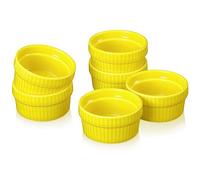 Mini Ramekins 1.5 oz, Vidalenta Dipping Sauce Cups, Porcelain Souffle Dish Ceramic Tiny Bowls Dip Bowls Set of 6, Small Ramekins Small Bowls for Charcuterie Board, Microwave & Oven Safe, Yellow