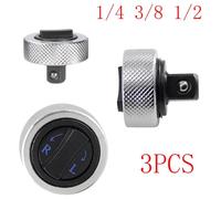 Mini Ratchet Socket Wrench Set, 3 Piece Steel Thumbwheel Design with 1/4 Inch, 3/8 Inch, and 1/2 Inch Drives, Knurled Grip, Reversible Le