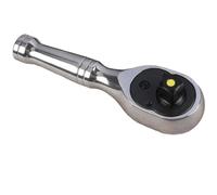 Mini Ratchet Wrench 3/8 Inch Drive with 72-Tooth Mechanism for Smooth Operation in Tight Spaces, Chrome Vanadium Steel Build with Ergonomic Comfort Grip for Automotive and DIY Repairs, Silver