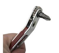 Mini Ratchet Wrench Set 3-Piece 103mm 16-Tooth Offset Modifiable Wrench Having Quarter a Hex Shank Compatibility for Tight Spaces Chrome Vanadium Steel - Silver Red