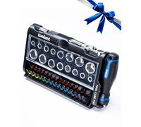 Mini Ratchet Wrench Set 52pcs with Sockets and Screwdriver Bits, 1/4” Dual Flex Head Ratchet Wrench for Tight Space, for Domestic Appliances, Furniture, Automotive, DIY Home Improvement Project, etc.