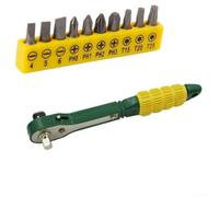 Mini Ratchet Wrench Set with 9-Piece 5-13 mm Socket Kit and 10-Piece for/for T20/For T25 Screwdriver Bits, 1/4" (6.35 mm) Quick-Release Dr(11PCS)