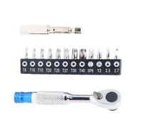 Mini Ratchet Wrench with 72 Teeth for Torx Cross Screwdriver Bits T8-T40 PH0 PH1 PH2 PH3 SL3 SL5 H2-H6, Magnetic Connection, Alloy Steel, 100mm