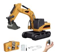 Mini RC Construction Vehicles Set - Pocket Dump Truck, Excavator & Forklift, 1/64 Scale Remote Control with Lights & Sounds, 2.4GHz, 3 Vehicles