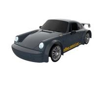 Mini RC Drift 1:64 Scale 1/64 Scale 4WD Remote Control With LED Lights 2.4 Stunt Drifting Rc With 4 Obstacles Track Mat& & 2 Modes For Kids & Adults (Dark Gray, 7.5CM)